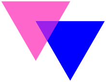 Símbolo Trans triángulos azul y rosa