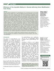 Efficiency of the Astudillo Method in Gender-affirming Voice Modification: Case Study